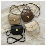 Retro Women Shoulder Bags Square Crossbody Bags Texture Solid Casual Bags