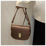 Retro Women Shoulder Bags Square Crossbody Bags Texture Solid Casual Bags