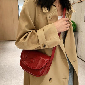 Women PU Leather Shoulder Bag Retro Small Crossbody Bag Female Casual Ins Messen