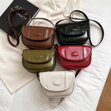 Women PU Leather Shoulder Bag Retro Small Crossbody Bag Female Casual Ins Messen