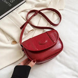 Women PU Leather Shoulder Bag Retro Small Crossbody Bag Female Casual Ins Messen