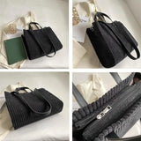 Corduroy Tote Bag Large Capacity Shoulder Crossbody Bags for Women