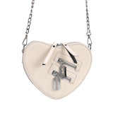 Gothic Heart Shape Blade Zipper Chain Crossbody Bags Women Girl