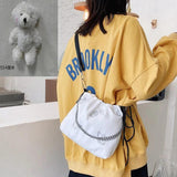 Luminous Butterfly Messenger Bag Drawstring Chain Shoulder Pouch