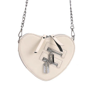 Gothic Heart Blade Zipper Crossbody Bag Women Girl Shoulder Purse Handbag
