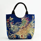 Women Bag Hand Embroidery Sequins Peacock Tote Bags Large Capacity