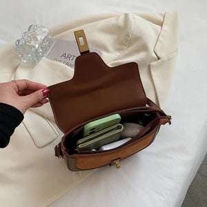 Small Pu Leather Crossbody Bag Retro Female Handbag