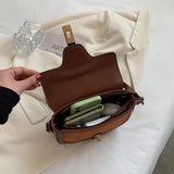 Small Pu Leather Crossbody Bag Retro Female Handbag