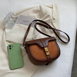 Small Pu Leather Crossbody Bag Retro Female Handbag