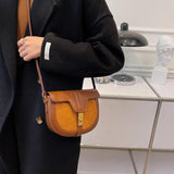 Small Pu Leather Crossbody Bag Retro Female Handbag