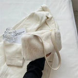 Warm Rabbit Fur Totes Bag Soft Plush Shoulder Bags for Women