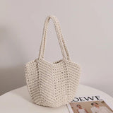 Woven Women's Shoulder Bag Retro Solid Ladies Knitted Braid Handbag Tote