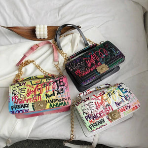 Graffiti Shoulder Bag High Purse Crossbody Satchel