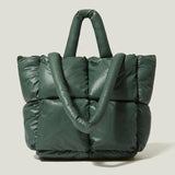 Quilted Nylon Shoulder Bag Winter Purse Large Tote Handbag
