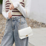 Small Square Bag Leather Shoulder Bag for Women