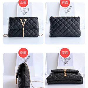 Geometric Embroidered Shoulder Crossbody Bag with Tassel Chain