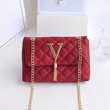 Geometric Embroidered Shoulder Crossbody Bag with Tassel Chain