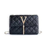 Geometric Embroidered Shoulder Crossbody Bag with Tassel Chain