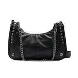 Women's Button Nail Shoulder Bag Rock Chain Crossbody Bag