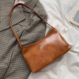Retro PU Leather Underarm Bag Women Handbag