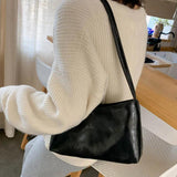 Retro PU Leather Underarm Bag Women Handbag