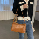 Retro PU Leather Underarm Bag Women Handbag