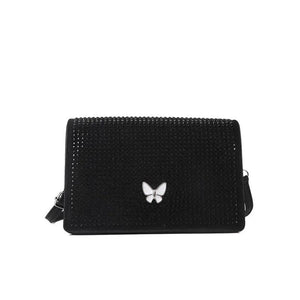Rhinestone Shoulder Bag Butterfly Decoration Square Bag