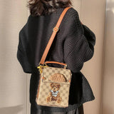 Cartoon Bear Shoulder Bag Autumn Winter Messenger Crossbody Purse Handbag