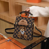 Cartoon Bear Shoulder Bag Autumn Winter Messenger Crossbody Purse Handbag