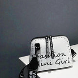 PU Leather Women Crossbody Bag Shell Shaped Bag Wide Shoulder Strap Bags