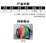 Women's Printed Letters Shoulder Messenger Tote Bag