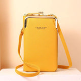 Small Crossbody Bags Women Mini PU Leather Shoulder Messenger Bag Yellow