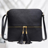 Vintage Tassels Crossbody Bag High Retro Shoulder Bag Patchwork