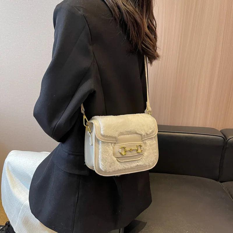 Furry Shoulder Small Square Bag Crossbody Bags for Women