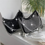 Diamond Underarm Bags for Women PU Leather Handbag