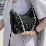 Diamond Underarm Bags for Women PU Leather Handbag