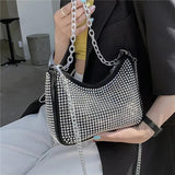 Diamond Underarm Bags for Women PU Leather Handbag