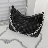 Diamond Underarm Bags for Women PU Leather Handbag