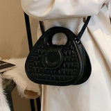 Vintage Crocodile Pattern Pu Leather Handbag Casual Women's Shoulder Bag