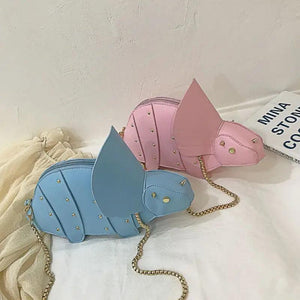 Dinosaur PU Leather Chain Crossbody Shoulder Bag Mini Clutch Purse