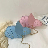Dinosaur PU Leather Chain Crossbody Shoulder Bag Mini Clutch Purse