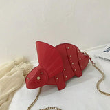 Dinosaur PU Leather Chain Crossbody Shoulder Bag Mini Clutch Purse