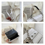 Girly Style Chain Shoulder Bag Square Solid Messenger Bag