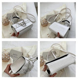 Girly Style Chain Shoulder Bag Square Solid Messenger Bag