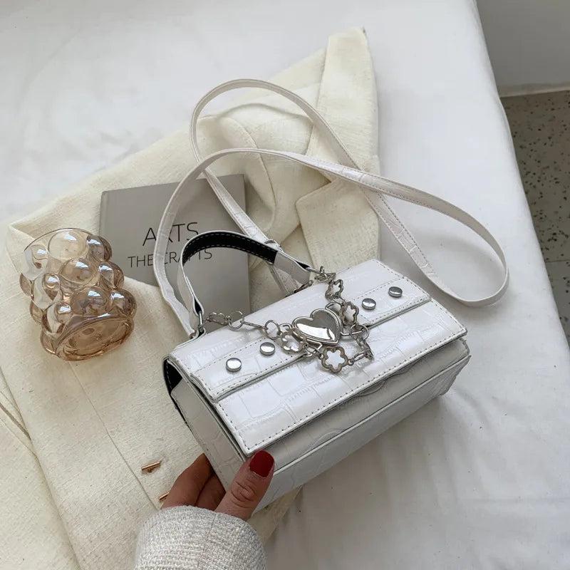 Girly Style Chain Shoulder Bag Square Solid Messenger Bag