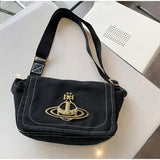 Women'S Canvas Bag Large-Capacity Saturn Shoulder Bag