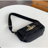 Women'S Canvas Bag Large-Capacity Saturn Shoulder Bag