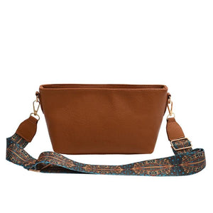 Soft Side Square Shoulder Bag For Women Wide Shoulder Strap Crossbody Bag