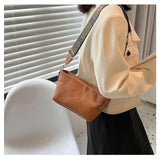 Soft Side Square Shoulder Bag For Women Wide Shoulder Strap Crossbody Bag
