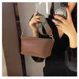 Soft Side Square Shoulder Bag For Women Wide Shoulder Strap Crossbody Bag